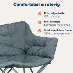 TRVLMORE 2-Personen Faltstuhl Mit Tragetasche - Grey