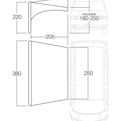 Vango Airbeam Sky Canopy Caravan-Vorzelt - 250 cm