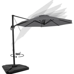 Vonroc Bardoline 300 Sonnenschirm mit 4 Füllbaren fliesen - Grey