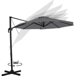 VONROC Bardolino Ø300 cm Premium Sonnenschirm - Grey