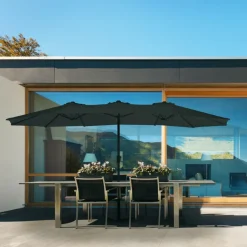 VONROC Iseo 460 x 270 cm Premium Sonnenschirm - Black