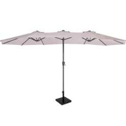 VONROC Iseo 460 x 270 Premium Sonnenschirm mit Fuß - Beige