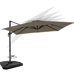 Vonroc Pisogne 300 Sonnenschirm mit 4 füllbare Fliesen - Taupe