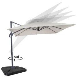 Vonroc Pisogne 300 Sonnenschirm mit 4 füllbare Fliesen - Beige