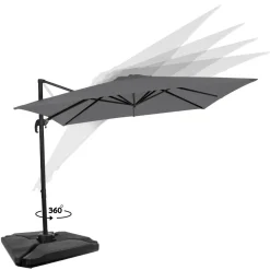 Vonroc Pisogne 300 Sonnenschirm mit 4 füllbare Fliesen - Grey