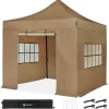 VONROC Premium 3 x 3 easy-up Partyzelt mit Seitenwände - Beige