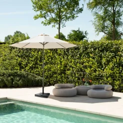 VONROC Premium Recanati Ø300 cm Sonnenschirm mit Fuß - Beige