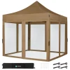 VONROC Premium 3x3 Pavillon mit Moskitonetz-Seitenwände - Beige