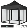 VONROC Premium 3x3 Pavillon mit Moskitonetz-Seitenwände - Black