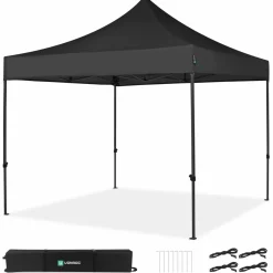 VONROC Premium 3x3m easy-up partytent - Schwarz