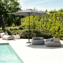 VONROC Recanati Ø300 cm Premium Stocksonnenschirm - Grey