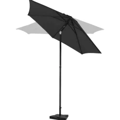 VONROC Torbole 200 cm Premium Sonnenschirm inklusive Fuß - Black