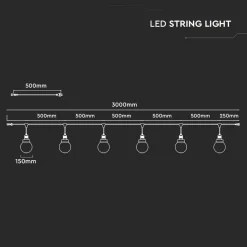 V-TAC VT-720S modernes Lichterketten - 3 Meter