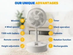 Vulpes Goods Kabelloser Ventilator mit Fernbedienung