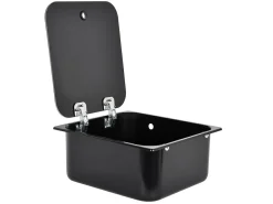 Waschbecken mit Glasplatte 352x322 - Schwarz