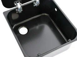 Waschbecken mit Glasplatte 352x322 - Schwarz